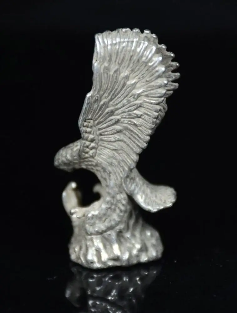 5 2 см Старые китайские Miao серебряные фэн-шуй ястреб разнообразные крылья