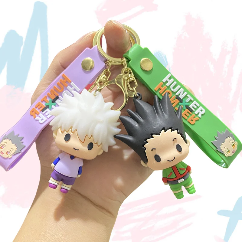 Фото Аниме HUNTER X HUNTER фигурка брелок силиконовый GON·FREECSS кукла кулон брелок автомобильный брелок для ключей аксессуары ювелирные изделия детский новый подарок №1
