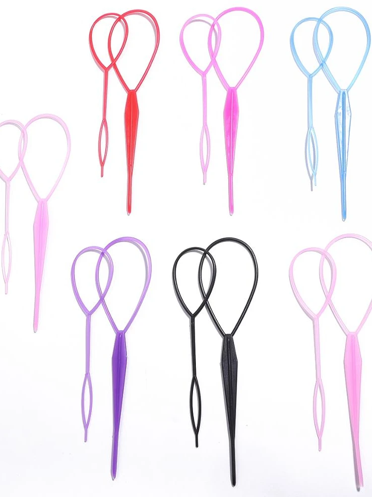 2-4pcs/set Ponytail Creator Plastic Loop Styling Tools Topsy Pony Topsy Tail Clip Hair Braid Maker Tool Accessories