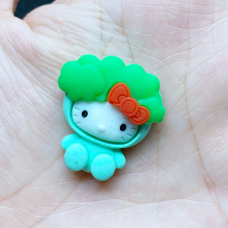 10 шт. ручная роспись каучуковая красочная мультяшная кошка с плоским основанием