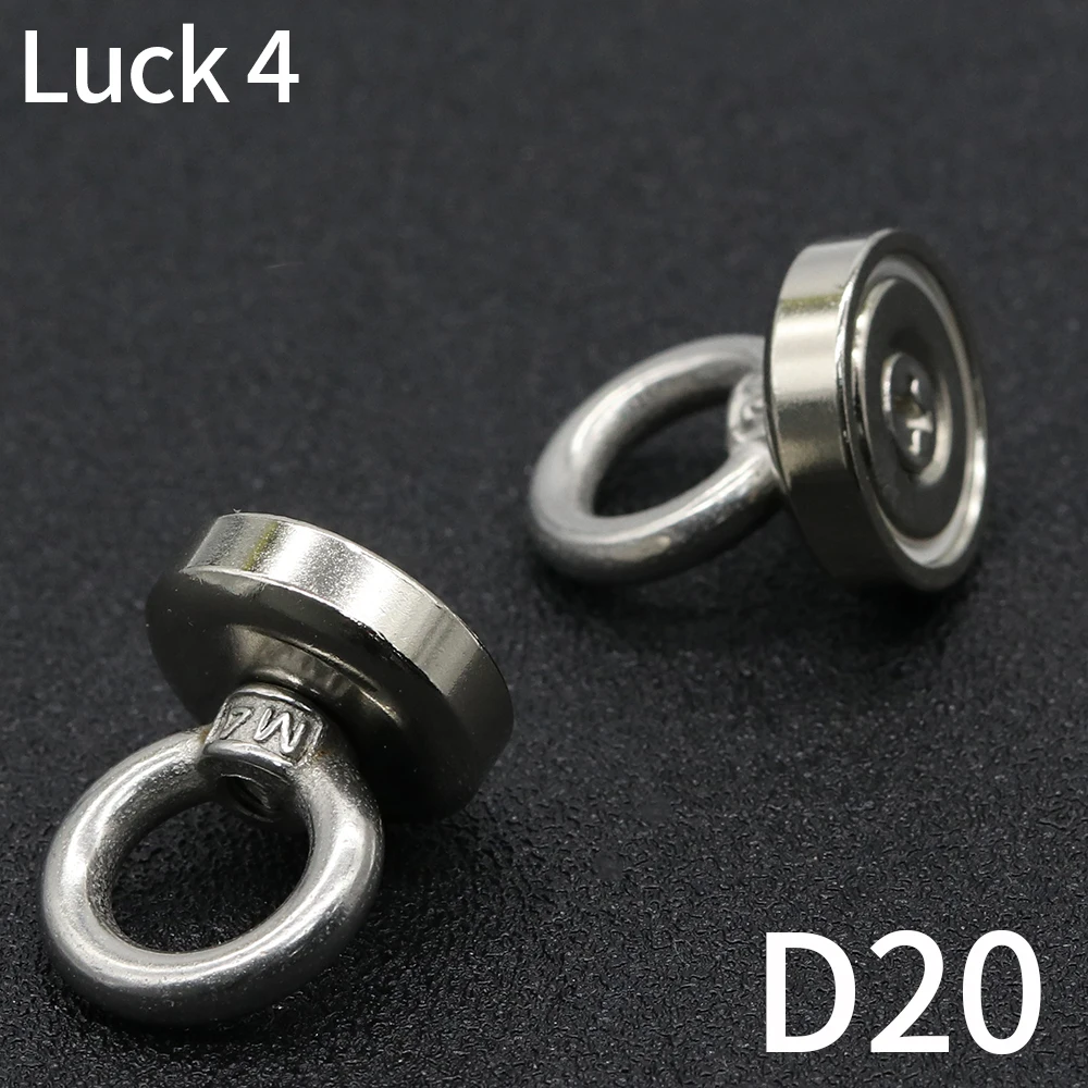 

D20 Strong Neodymium Magnet Salvage Magnet Deep Sea Fishing Magnets Holder Pulling Mounting Pot with Ring Eyebolt Treasure Hunt