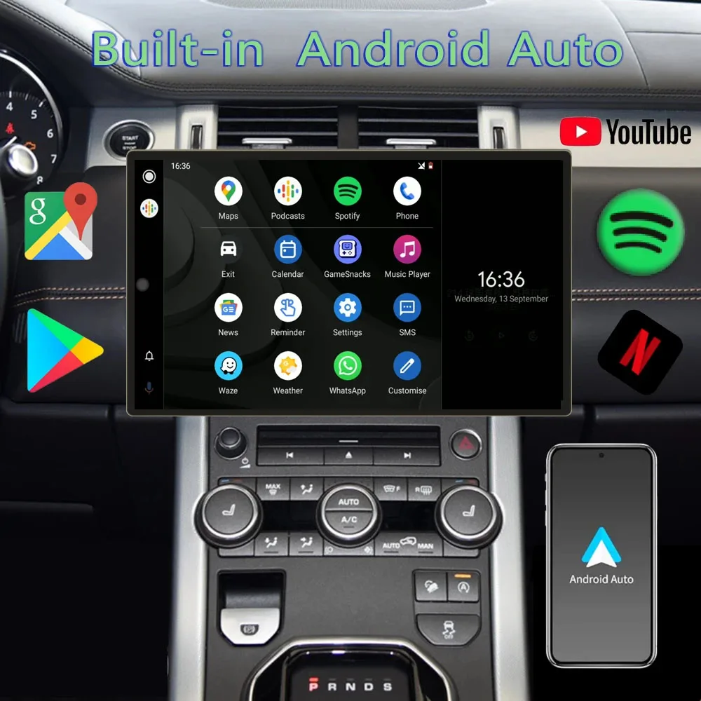 13-дюймовый Android 12 для Land Range Rover Evoque L538 2012-2018 Автомобильный мультимедийный