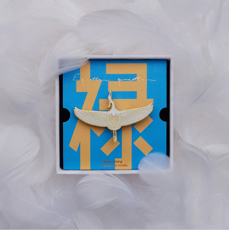 

Оригинальная Женская Брошь Egret, значок для пары пальто, свитера, одежды, булавка, высокое качество, маленький подарок, металлический значок