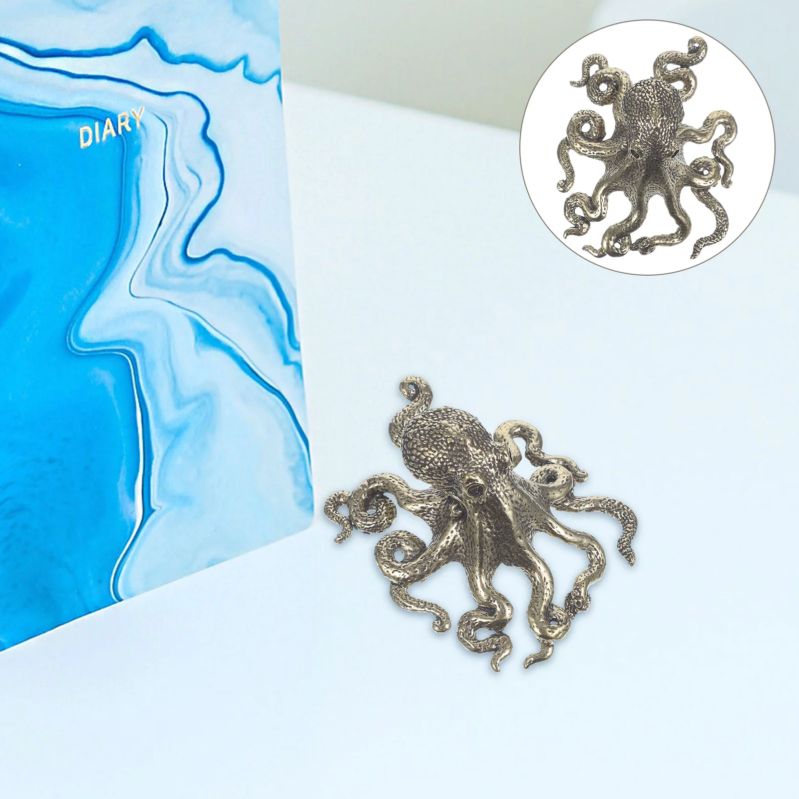 

Octopus Brass Decor Figurine Statue Desktop Figurines Animal Ornament Sculpture Home Adornment Figure Craft Sea Model Crafts
