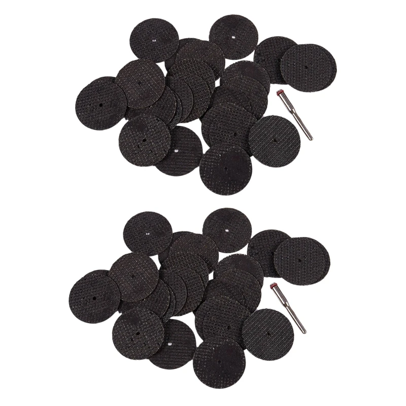 

50 PCS 32Mm Resin Cutting Wheel Discs Set Kit + 2 Mandrel For Rotary Tool