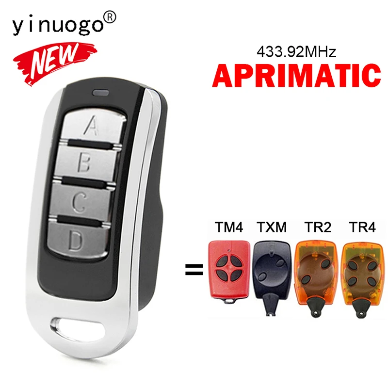 

APRIMATIC TM4 TXM TR2 TR4 Пульт дистанционного управления для гаражных ворот клон 433,92 МГц APRIMATIC Устройство для открывания гаражных ворот Дубликатор 4 кнопки управления
