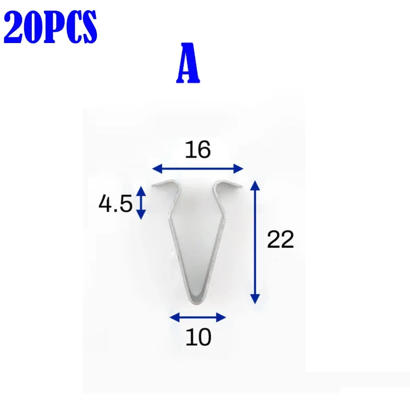 

Серебристые зажимы для отделки панели дверей автомобиля, металлический фиксатор внутренней обивки, заклепки, автозажим для VW Audi Seat Skoda 10/20
