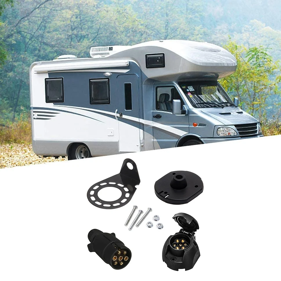 12 В 7 контактов европейская стандартная штепсельная Вилка для трейлера черный