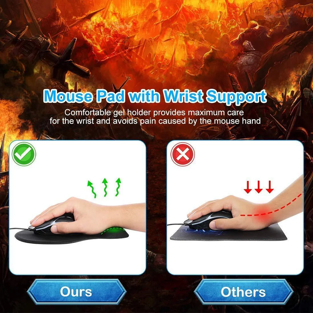 Защитный коврик для мыши на запястье офисного стола мягкий удобный хлопковый с