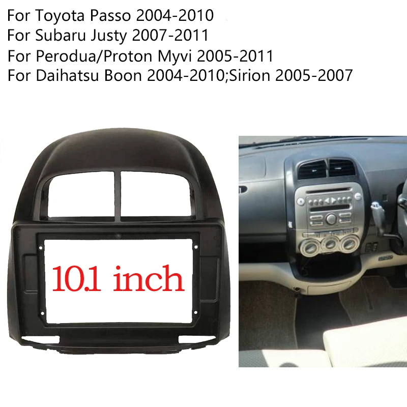 

2 Din радиоприемник для Toyota Passo Daihatsu Boon Sirion Subaru Justy Perodua Myvi, рамка, облицовка, установочный комплект