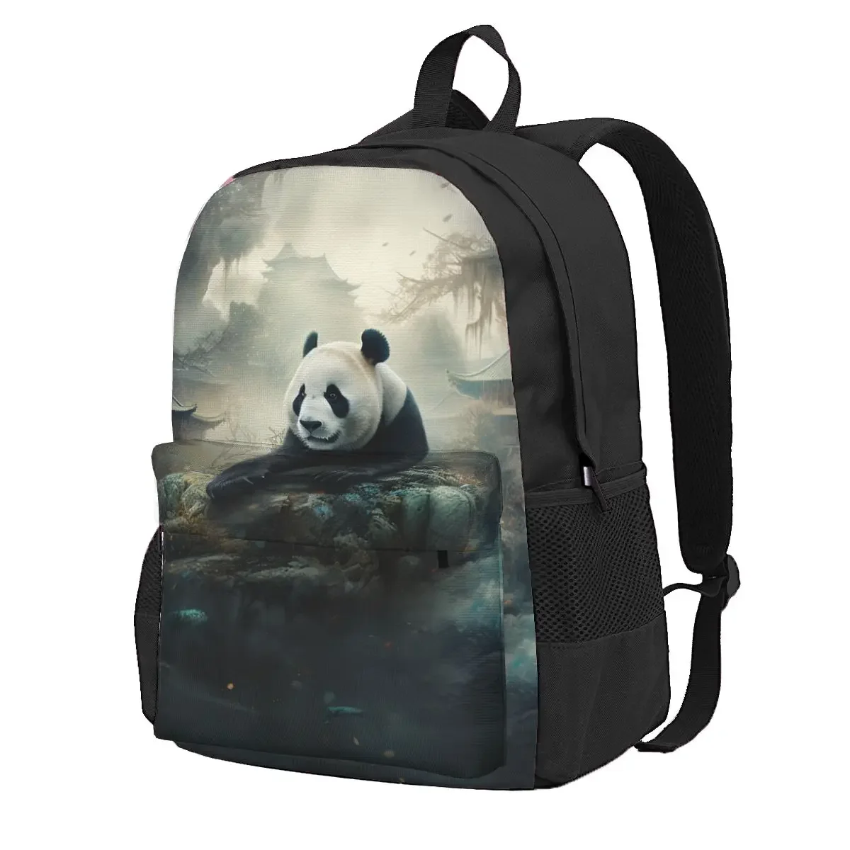 

Рюкзак с изображением панды и мистических реалов, рюкзаки для путешествий с фантастическими существами, цветные легкие школьные ранцы для подростков, милый рюкзак