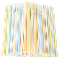 100pcs disposable elbow plastic straws for kitchenware bar party event supplies striped bendable cocktail drinking straws
