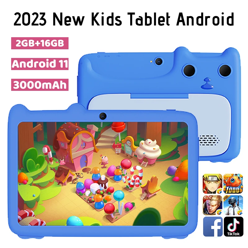 

2023 7.3 inch Kids Tablet 2GB 16GB Android 11.0 Google Play 8.0 MP Camera Tablets For Children Gift 3000mAh for kids gifts