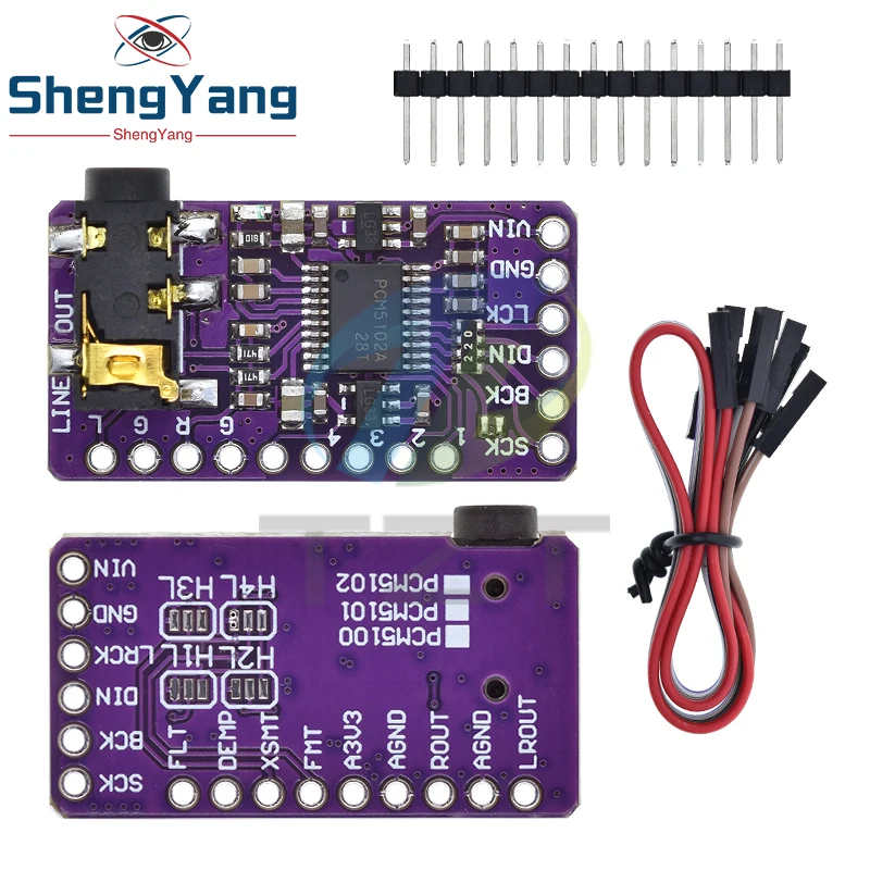 Плата DAC декодера интерфейса I2S PCM5102A, модуль плеера для Raspberry Pi pHAT, плата формата, цифровая аудиоплата PCM5102