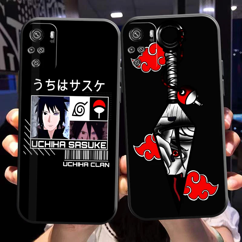 

NARUTO Akatsuki Logo Phone Case For Xiaomi Redmi Note 10 5G 10S 10T Pro Black Liquid Silicon Soft Coque Silicone Cover TPU