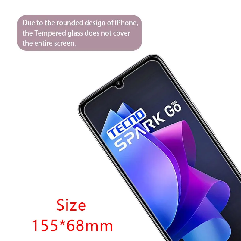 Защитное закаленное стекло для tecno spark go 2023 2022 протектор экрана на техническом
