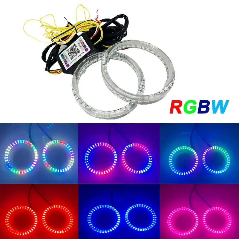 2 шт./компл. APP RGB многоцветные светодиодные кольца с ореолом ангельских глаз