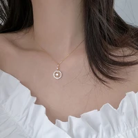 fashion romantic sun flower necklace female ins simple clavicle chain temperament new jewelry girl christmas gift