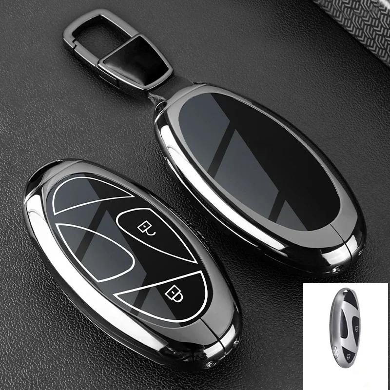Фото Чехол-брелок из цинкового сплава для смарт-ключа Hyundai Ioniq 6, Grandeur GN7, KONA 2023-2024 (2/3 кнопки) №4