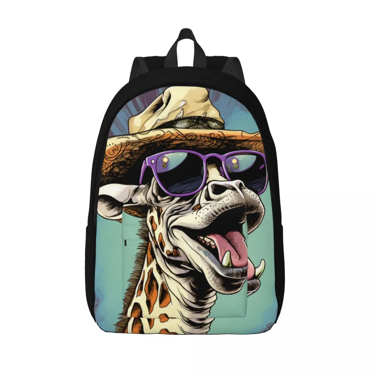 

Giraffe Canvas Backpacks Laughing Charm Bag Camping Backpack Breathable Bags