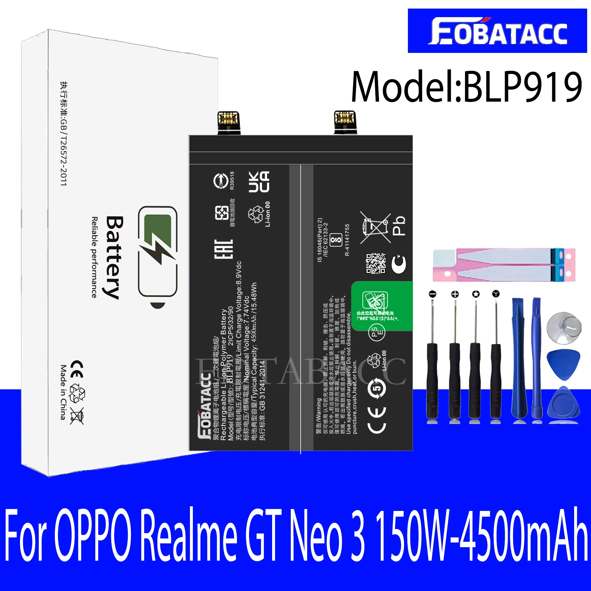 EOTABACC 100% Новый оригинальный аккумулятор BLP919 для OPPO Realme GT Neo 3 150 Вт-4500 мАч +