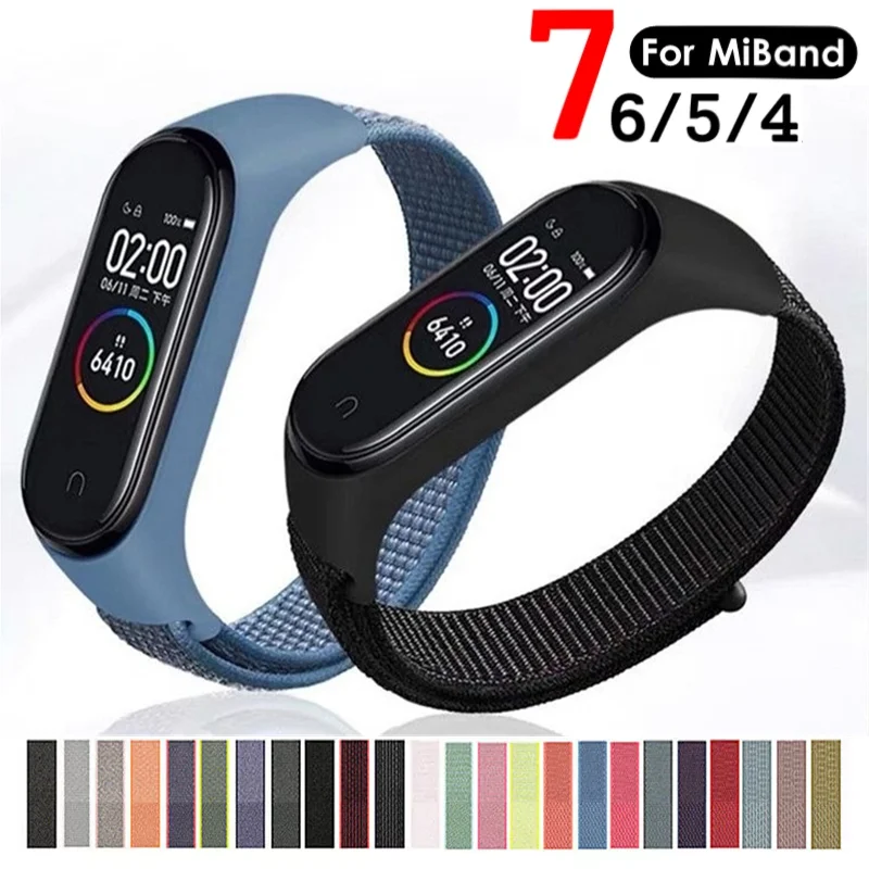 

Браслет для Mi Band 7 6, нейлоновый спортивный ремешок для часов, браслет для Xiaomi Mi Band 5 6 7