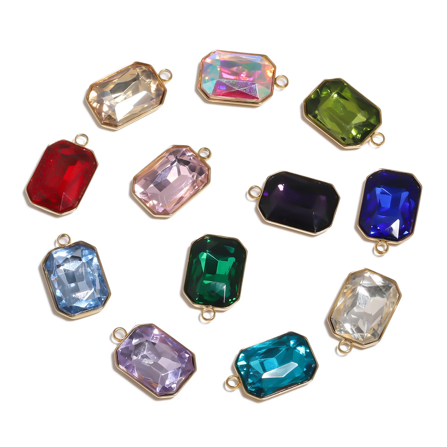 18x11 мм из нержавеющей стали прозрачные прямоугольные хрустальные подвески