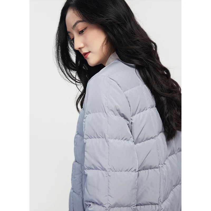 Design Thin 2023 Spring Jackets for Women  90%  White Duck Down  Casaco Feminino Inverno  Covered Button  Pockets  Parkas