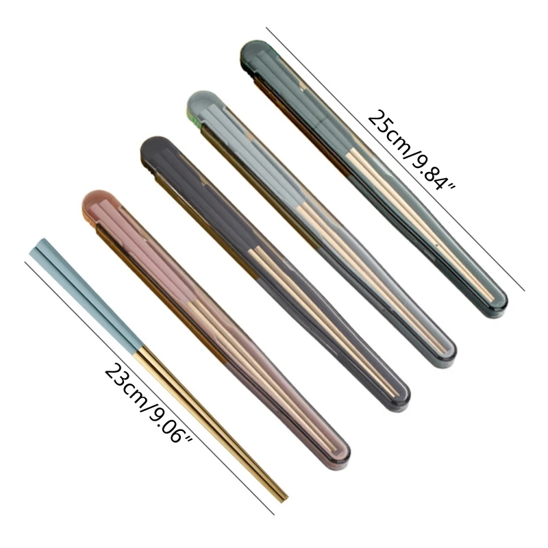 Портативные палочки для еды многоразовые металлические из нержавеющей стали с