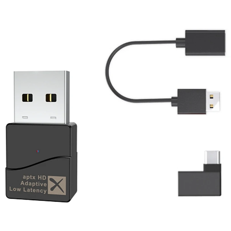 

Bluetooth Adapter Driver-Free USB Bluetooth 5.2 Transmitter + USB Extension Cable + Type-C Adapter