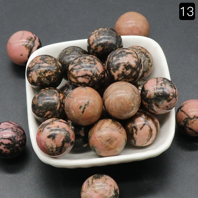 

Rhodochrosite 10MM Round Stone Beads for Making Jewelry NO-Drilled Hole Loose Reiki Healing Energy Stone Crystal Sphere Balls