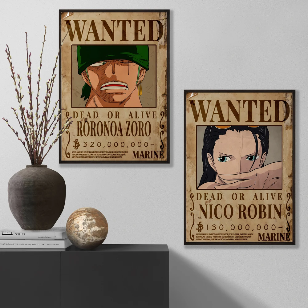 Классические холщовые постеры цельный Bounty Wanted Zoro детский декор для спальни