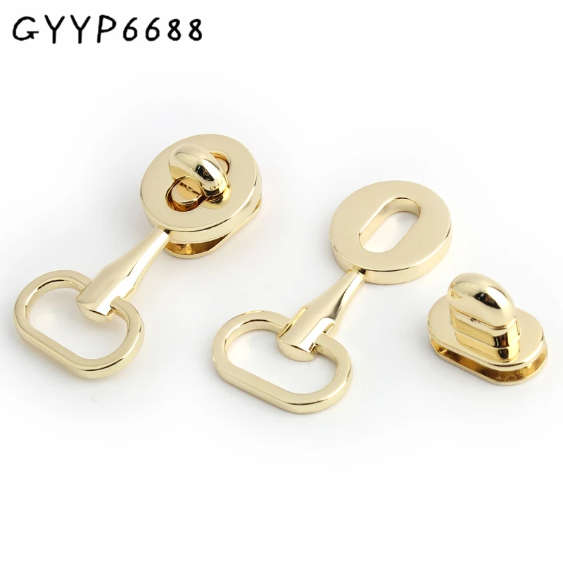 

1-5-20sets 61x30mm Hot Sale New Light Gold New Unique Design Twist Lock For Woman Bag Wallet Closure Hardware Accessories
