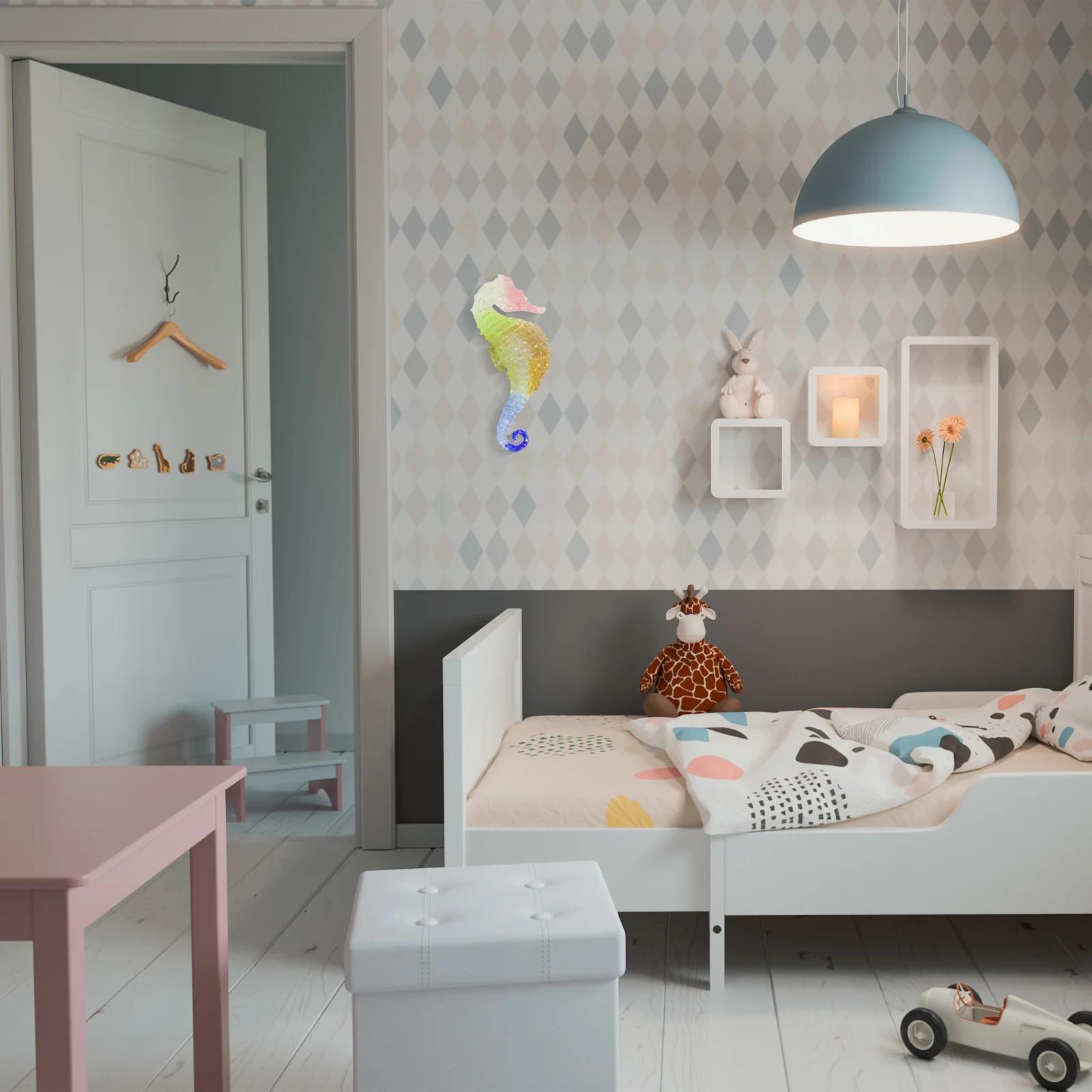 Настенное украшение кулон полутримерный орнамент в виде гиппокампа силиконовая