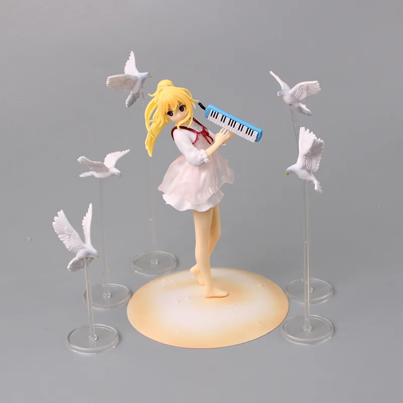 

Kawaii аниме Your Lie в апреле Miyazono Kaori с Чайкой ПВХ экшн-Фигурка Статуя Коллекционная модель детские игрушки куклы Подарки 16 см