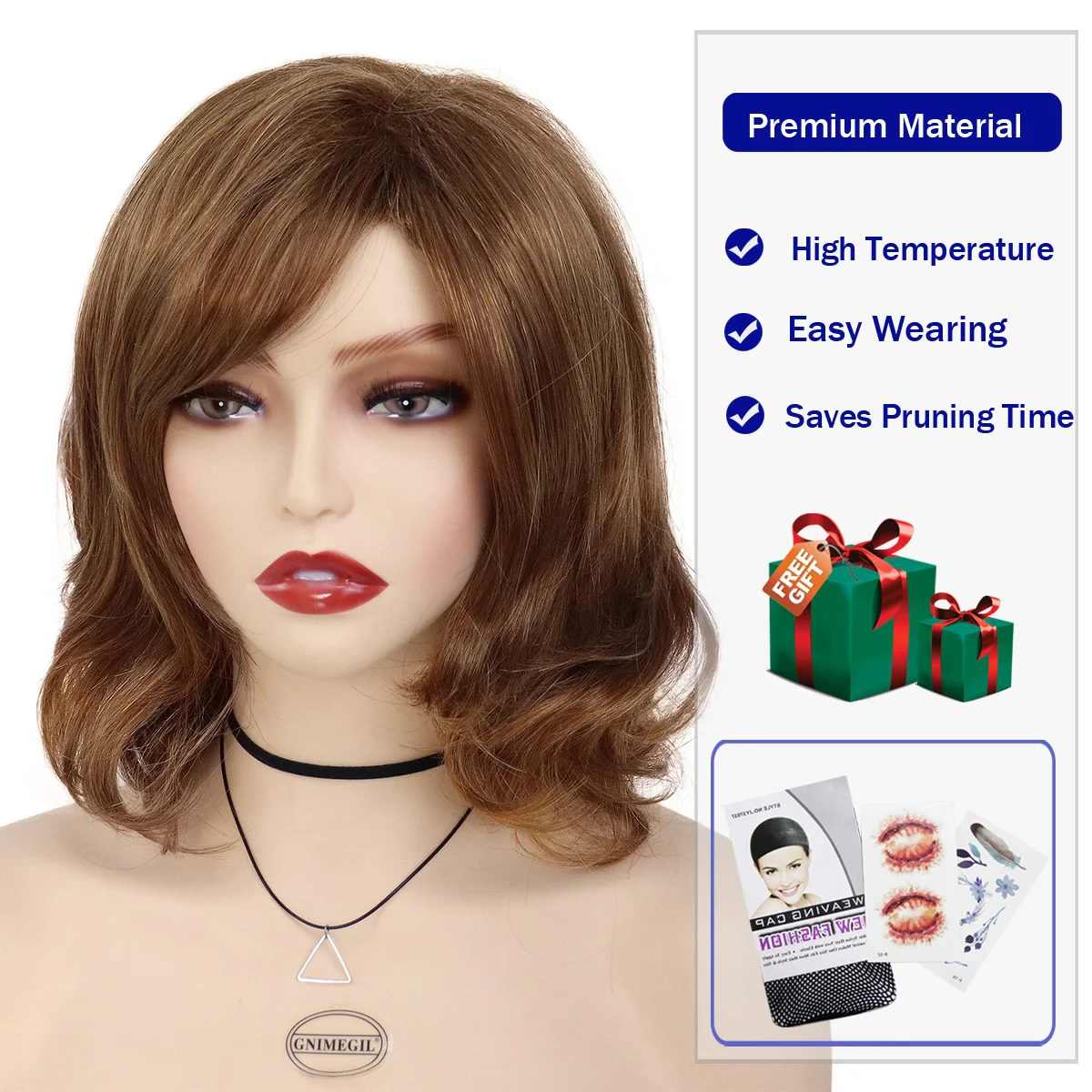 Длинные Синтетические вьющиеся парики GNIMEGIL для женщин красные коричневые