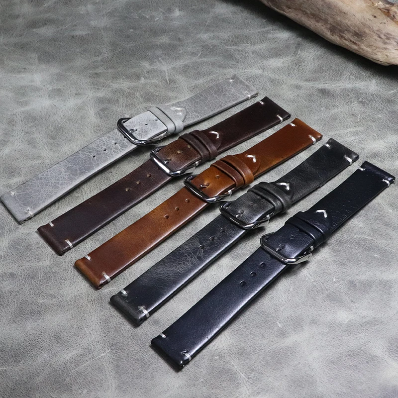 

Soft Dermis Thin Style Strap 18mm 19mm 20mm 21mm 22mm True Belt Wrist Band Cow Genuine Leather Men Replace Watchband Watch Chain