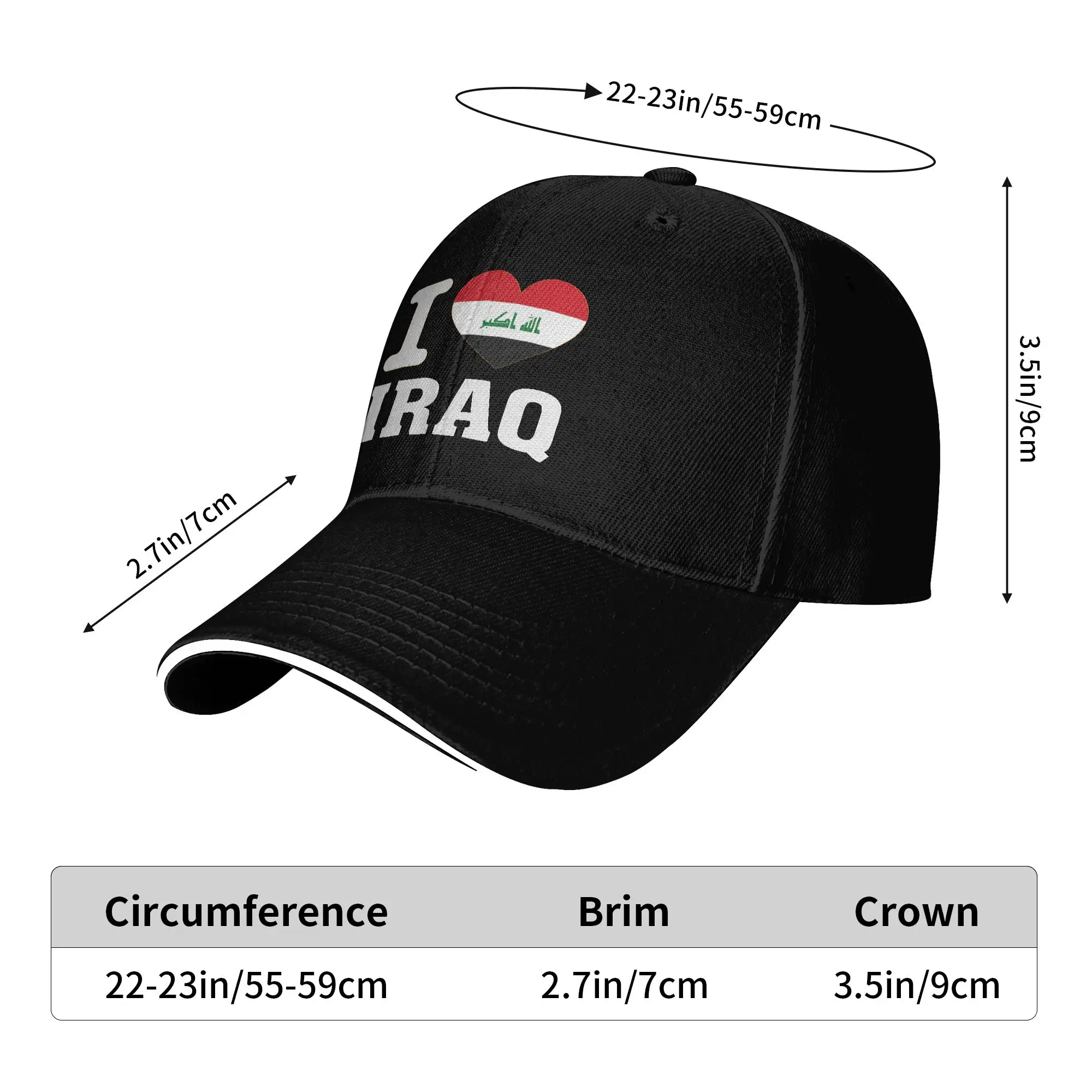 Фото Бейсболка I Love IRAQ Heart Souvenir Lovers, модная полиэстеровая кепка для путешествий, унисекс, регулируемая, для взрослых №4