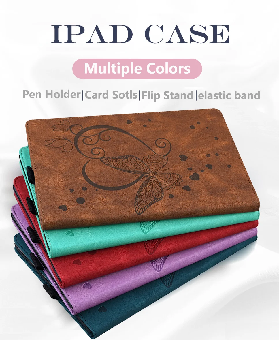 

Чехол для Apple iPad 9,7 5 6 8 9 Air Mini 1 2 3 4 5 10,2 10,5 Pro 11 12,9 2018, чехол из искусственной кожи с держателем для ручки
