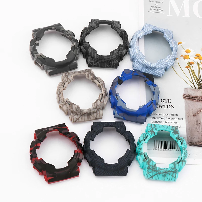 Camo Rubber Resin strap case for Casio G-shock GA110 100 120 140 GD GLS GAX Sports Waterproof Watch strap Accessories Buckle