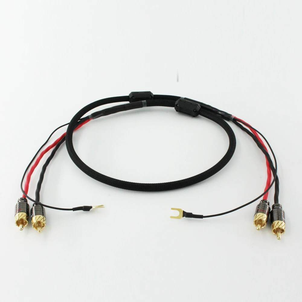 Hi End Audio RCA Cable of Independent Shielded Signal Line Of LP Vinyl Record Player Amplifier Chassis Gold Plated Connector