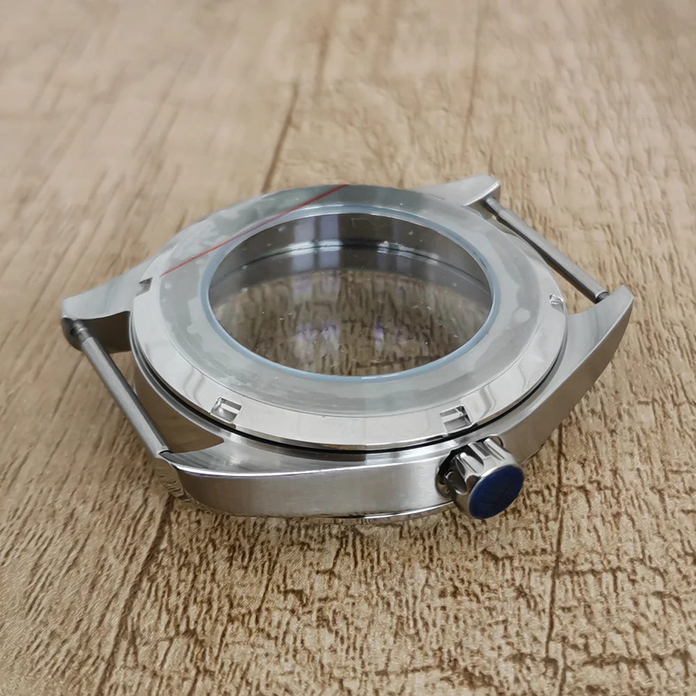 41MM steel case sapphire glass fits 33.5MM dial for NH35 movement mechanical watch conversion accessories
