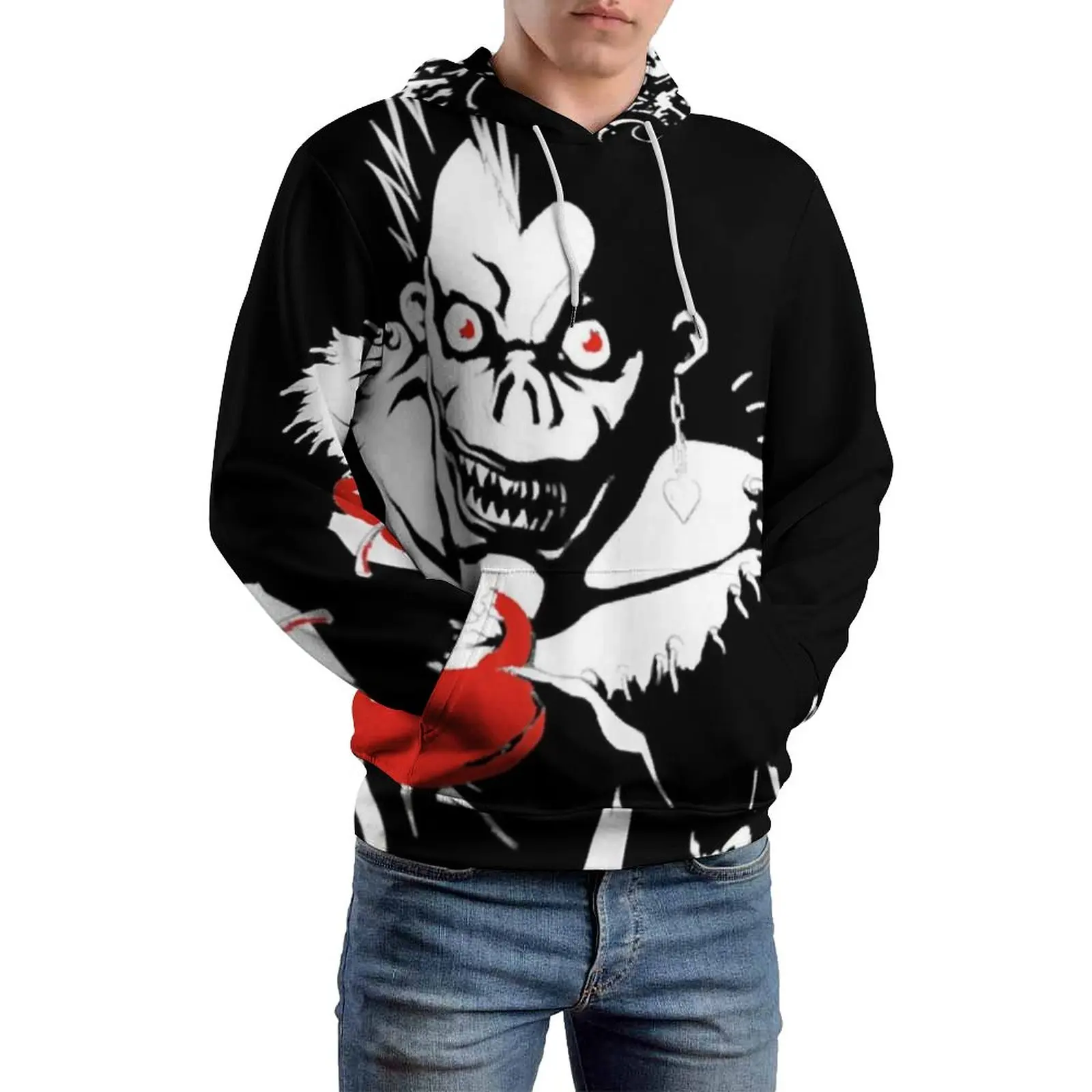 

L And Kira Death Note Casual Hoodies Anime Loose Pullover Hoodie Male Long-Sleeve Trendy Design Tops Plus Size 5XL 6XL