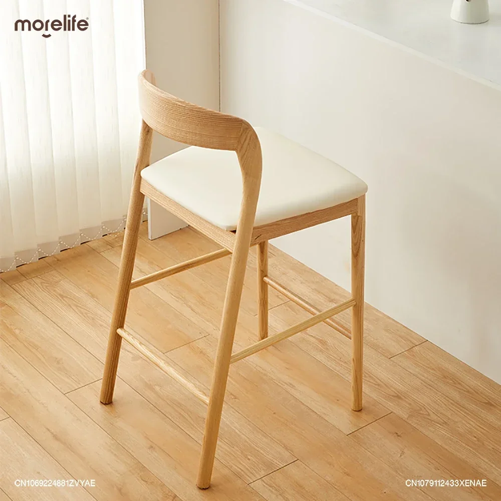 Скандинавские бытовые барные стулья из цельного дерева белые китайские высокие