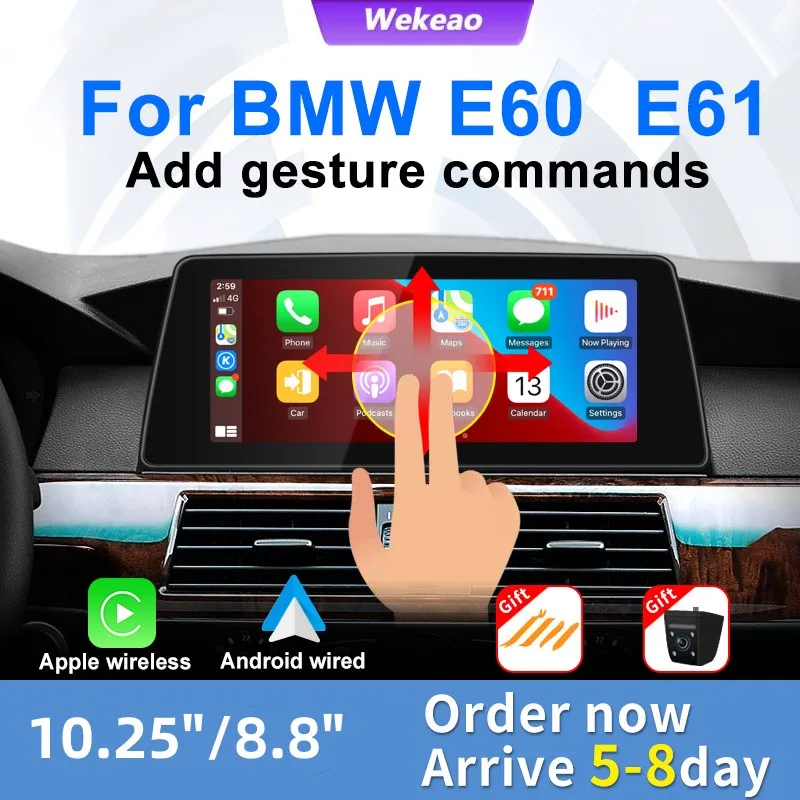 

Android Auto 8.8"/10.25" Radio Car Multimedia Player Display Screen Carplay For BMW 5 Series/GT E60 E61 E62 E63 F10 WIFI GPS