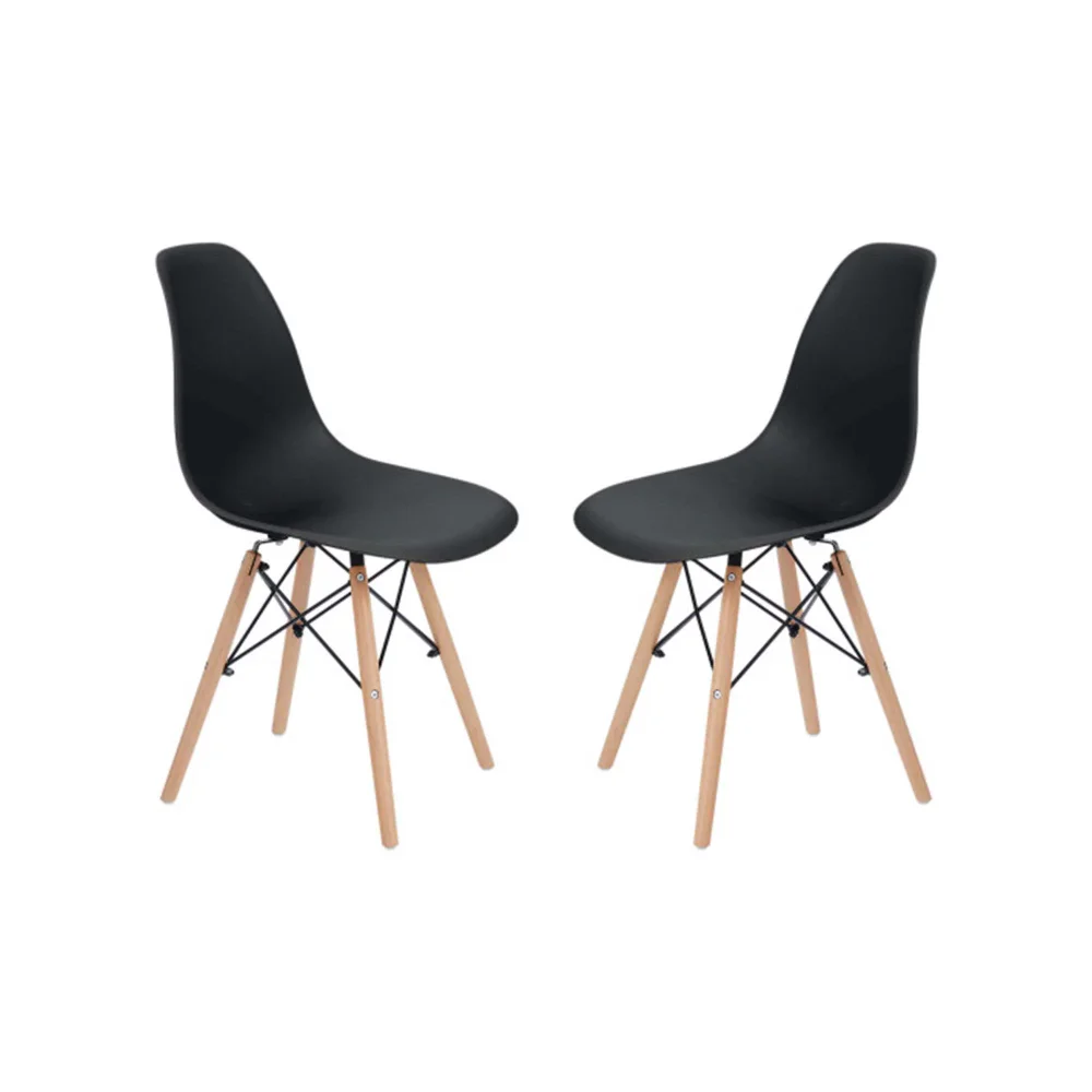 With Wooden Legs Set Of 2, Black