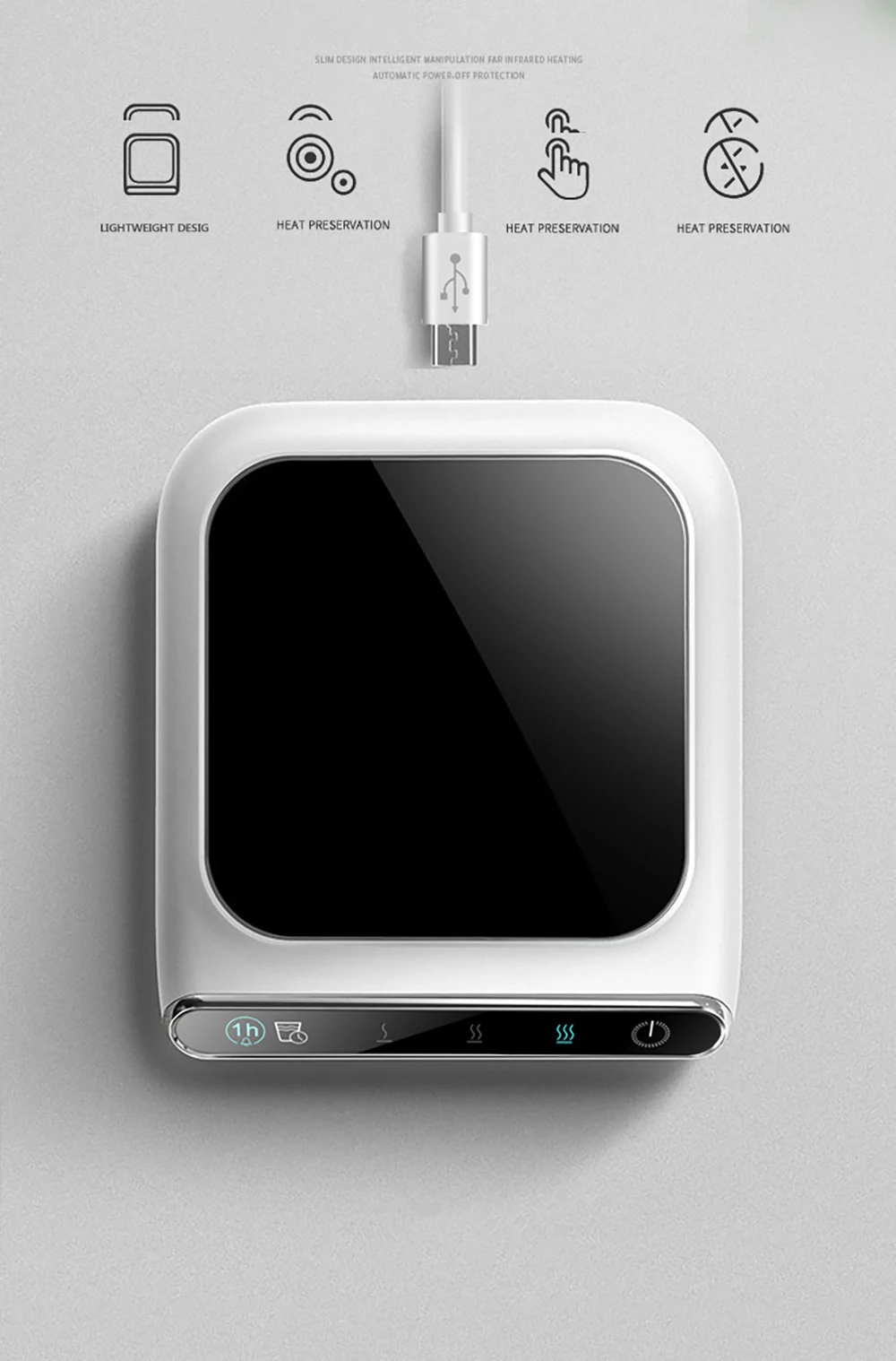 Регулируемая Термокружка с подогревом и USB-портом настольная подставка для чая