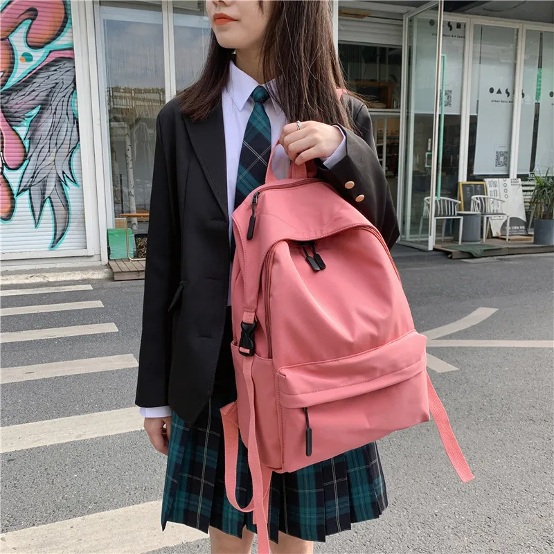 

Однотонный Повседневный Рюкзак, милый новый женский рюкзак, модные школьные ранцы для девочек-подростков, студенческие милые сумки на плеч...