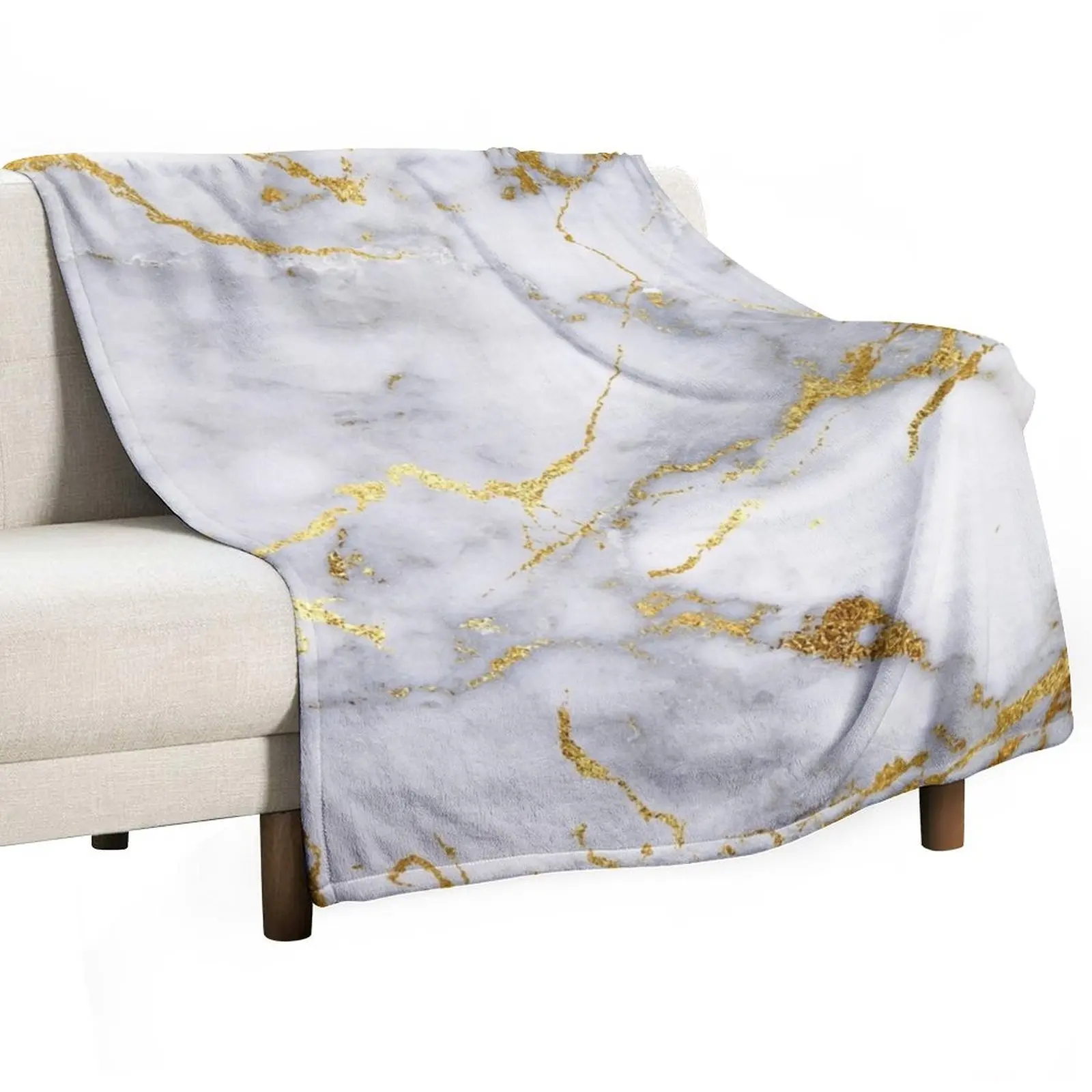 Золотое и серое мраморное одеяло одеяла украшения для диванов мягкие клетчатые