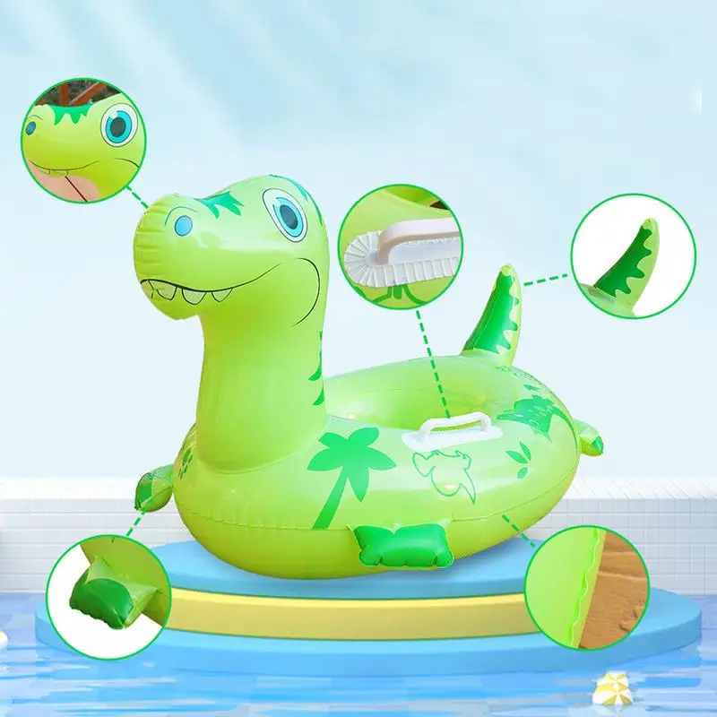 Надувное кольцо для плавания детей с изображением динозавра из мультфильма